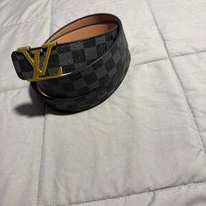 Louis Vuitton Black Checkered Men's Belt